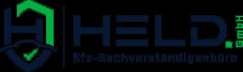 HELD KFZ-Sachverstaendigenburo logo with green roof and checkmark shield